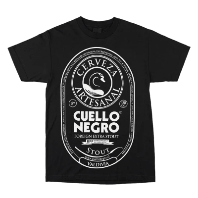 Polera Cuello Negro Estampado Grande